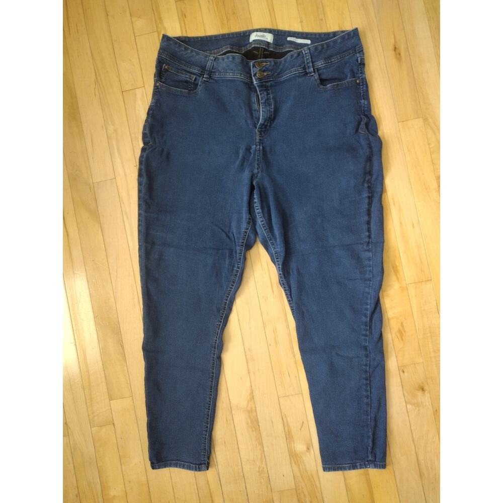 Angels Womens Size 22W Blue Denim Double Button Skinny Jeans